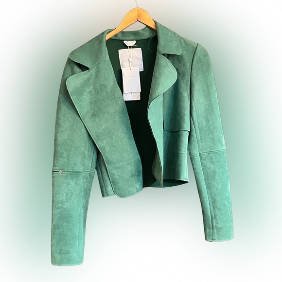 SØSKEN HALLE GREEN- FAUX SUEDE JACKET BNWT SIZE 2 - Picture 2 of 13